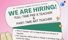 Looking for Full-time Pre-K teacher and Part-Time Art Teacher!